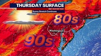 DC weather: Sunny, hot Thursday with highs near 90 degrees