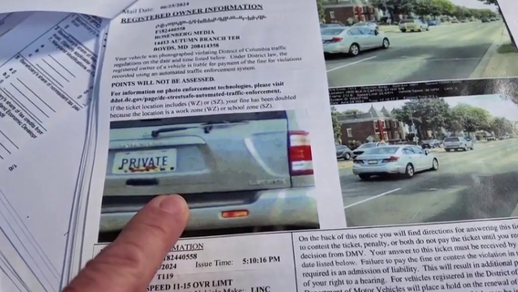 Northern Virginia driver fights citations tied to fake license plate