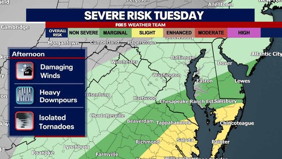 DC weather: Showers, possible thunderstorm Tuesday as region cleans up from storm