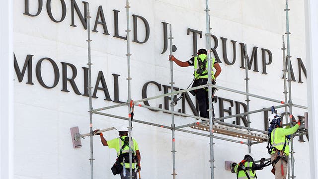 Crews prepare to remove Trump's name from Kennedy Center after judge denies board request