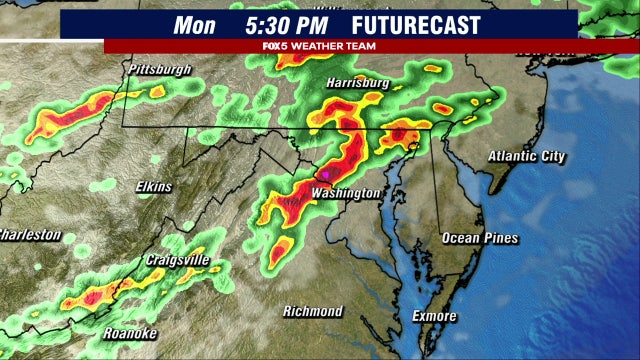 DC weather: Scattered showers and thunderstorms Monday could threaten evening commute