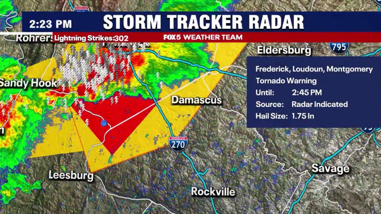 LIVE: Severe thunderstorm, tornado warnings issued across DMV Saturday