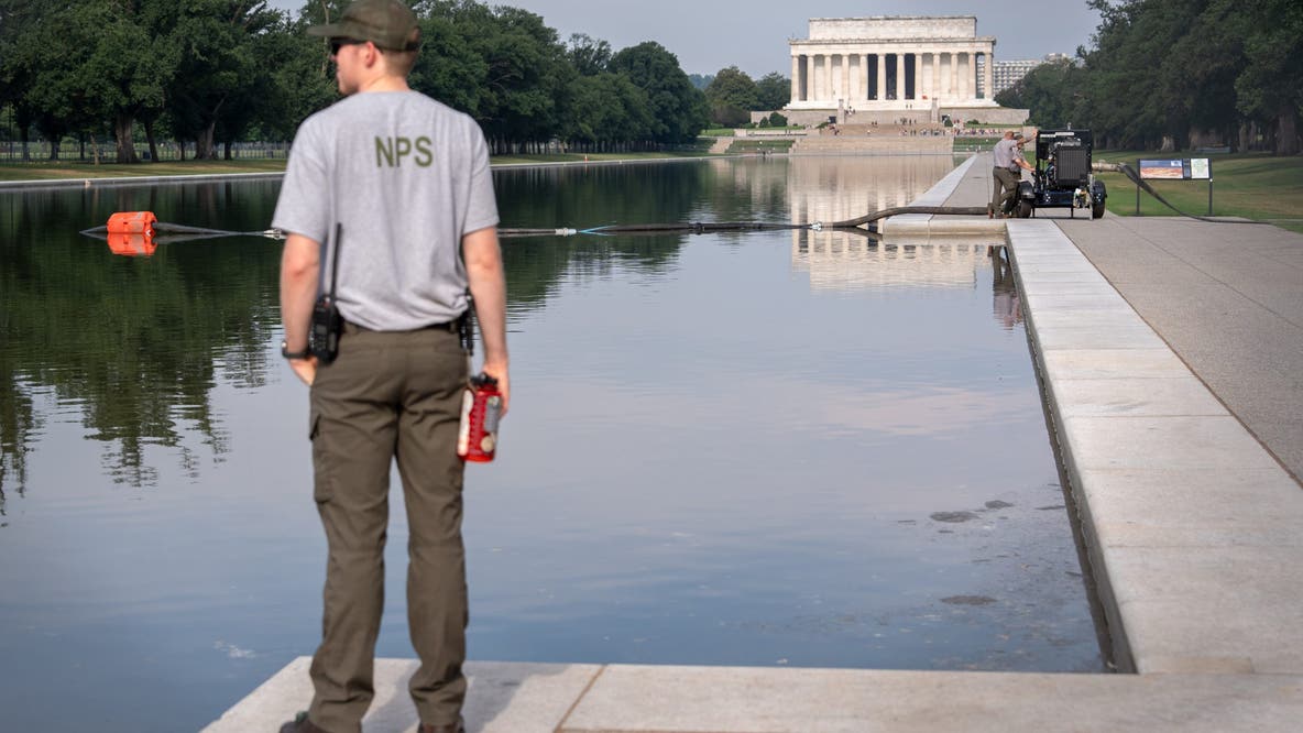 Lincoln Memorial Reflecting Pool drained again after algae, alleged vandalism