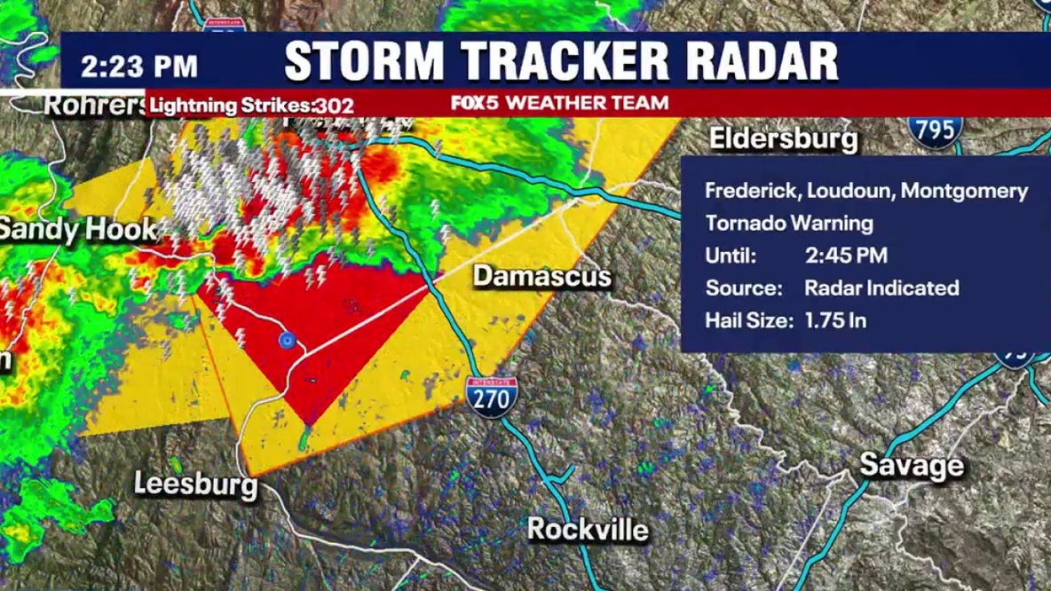 LIVE: Severe thunderstorm, tornado warnings issued across DMV Saturday