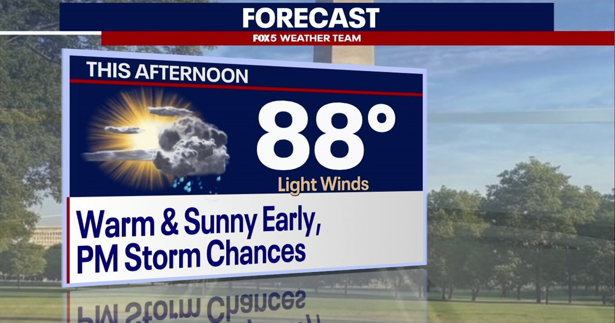 DC weather: Threat of Monday afternoon, evening showers and storms