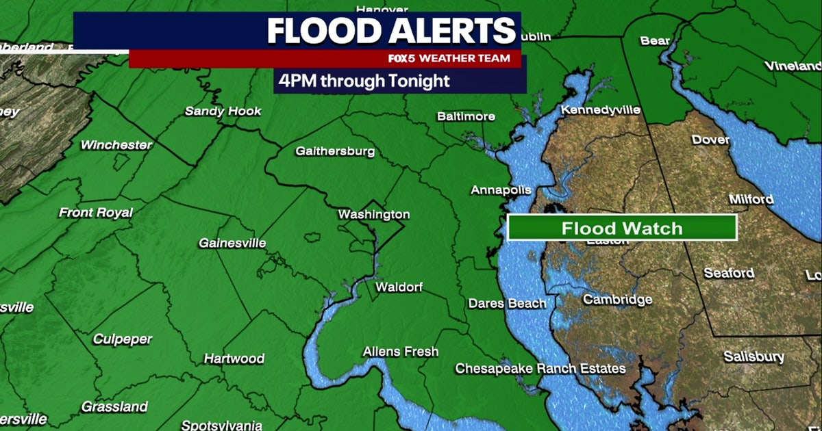 Flood Watch issued for much of DC region ahead of expected Monday thunderstorms