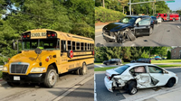 5 injured after multi-vehicle crash involving school bus in Gaithersburg