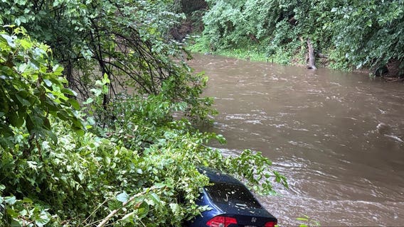 Car crashes into Rock Creek during rainy weather in D.C.