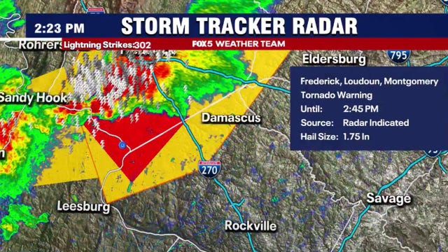 LIVE: Severe thunderstorm, tornado warnings issued across DMV Saturday