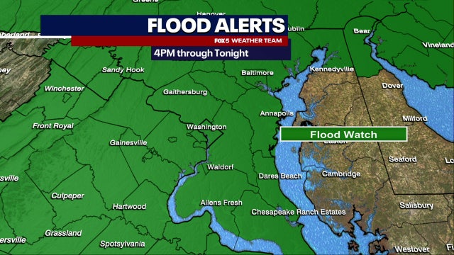 Flood Watch issued for much of DC region ahead of expected Monday thunderstorms