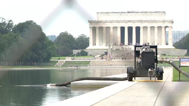 Lincoln Memorial Reflecting Pool drained again after algae, alleged vandalism