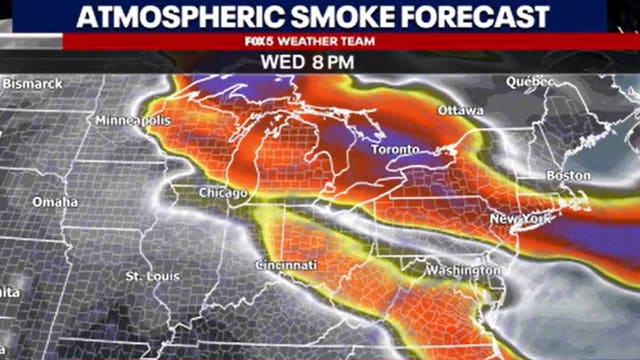 Wildfire smoke from Canada may impact DMV Wednesday and Thursday amid extreme heat