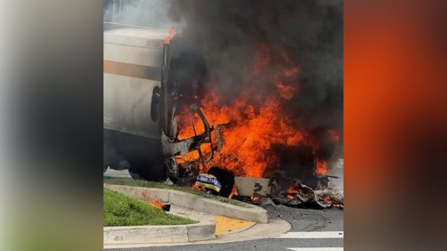 Trash truck fire halts traffic in Gaithersburg