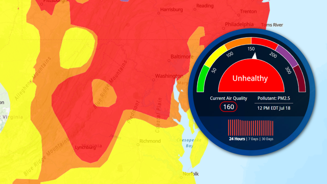 DC, Northern Virginia, Maryland air quality at Code Red Saturday: When will wildfire smoke clear?