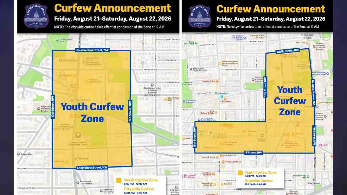 2 DC juvenile curfew zones in effect through Saturday