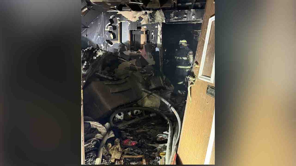 Cluttered conditions discovered while battling DC house fire
