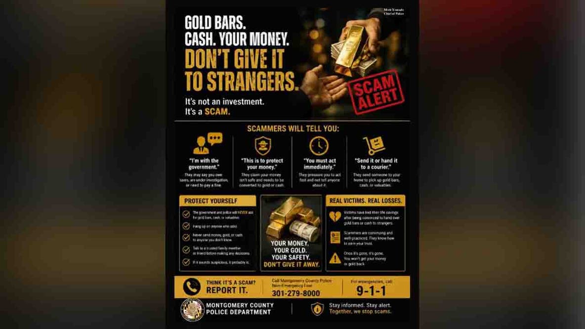 Montgomery County police warn about gold bar scams