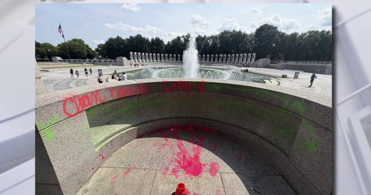 World War II Memorial Vandalized With Graffiti and Soap Bubbles in DC