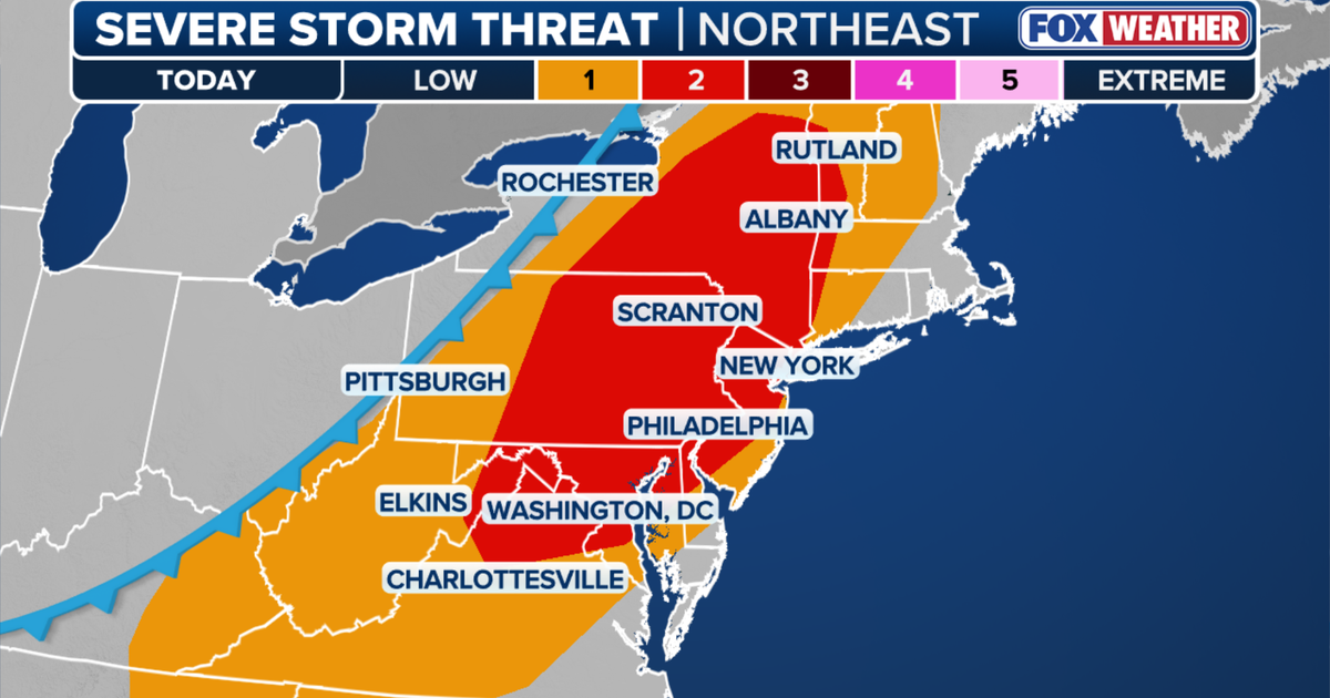 Severe storms could bring flash flooding, damaging winds to the Northeast US