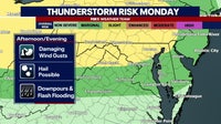 DC weather: Thunderstorm risk Monday as heat pushes into mid-90s