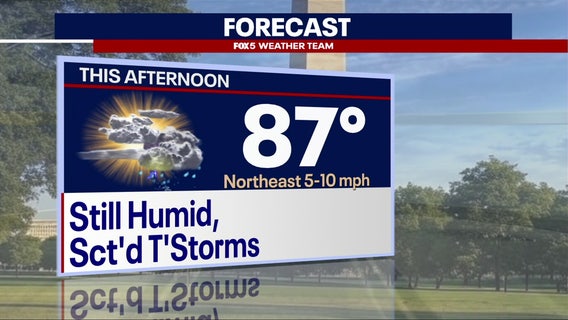 DC weather: Warm, humid Friday with chance of isolated thunderstorms