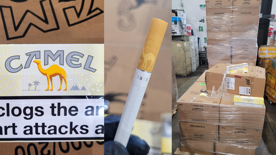 Dulles officers seize 2,250 cartons of counterfeit Camel cigarettes worth more than $400K
