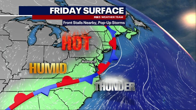 DC weather: Hot, humid with scattered thunderstorms Friday