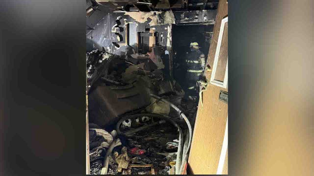Cluttered conditions discovered while battling DC house fire