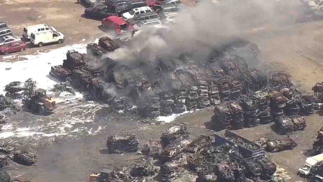 More than 100 vehicles burn in early morning junkyard fire in Spotsylvania County