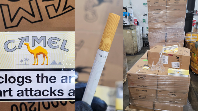 Dulles officers seize 2,250 cartons of counterfeit Camel cigarettes worth more than $400K