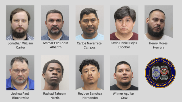 9 men arrested in undercover Fairfax County child exploitation operation