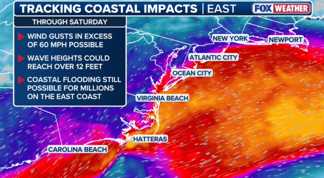 Developing nor'easter keeps East Coast on high alert as coastal communities prepare
