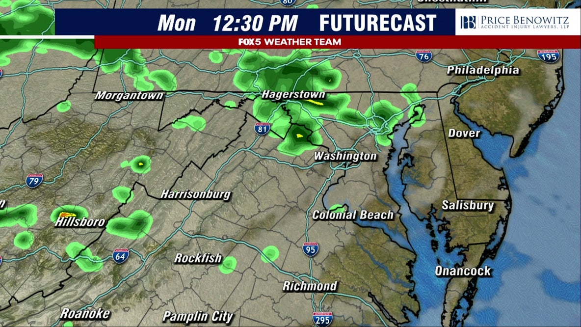 DC weather: Cloudy, cool Monday with a chance of showers