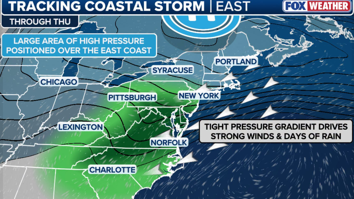 Tracking the nor'easter: Coastal flooding, high winds threaten East Coast this week
