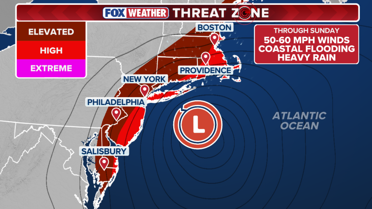 DC area battered by gusty winds, coastal flooding as nor'easter churns north