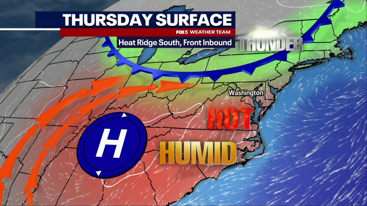 DC weather: Warm, humid Thursday with thunderstorms possible and highs near 90 degrees