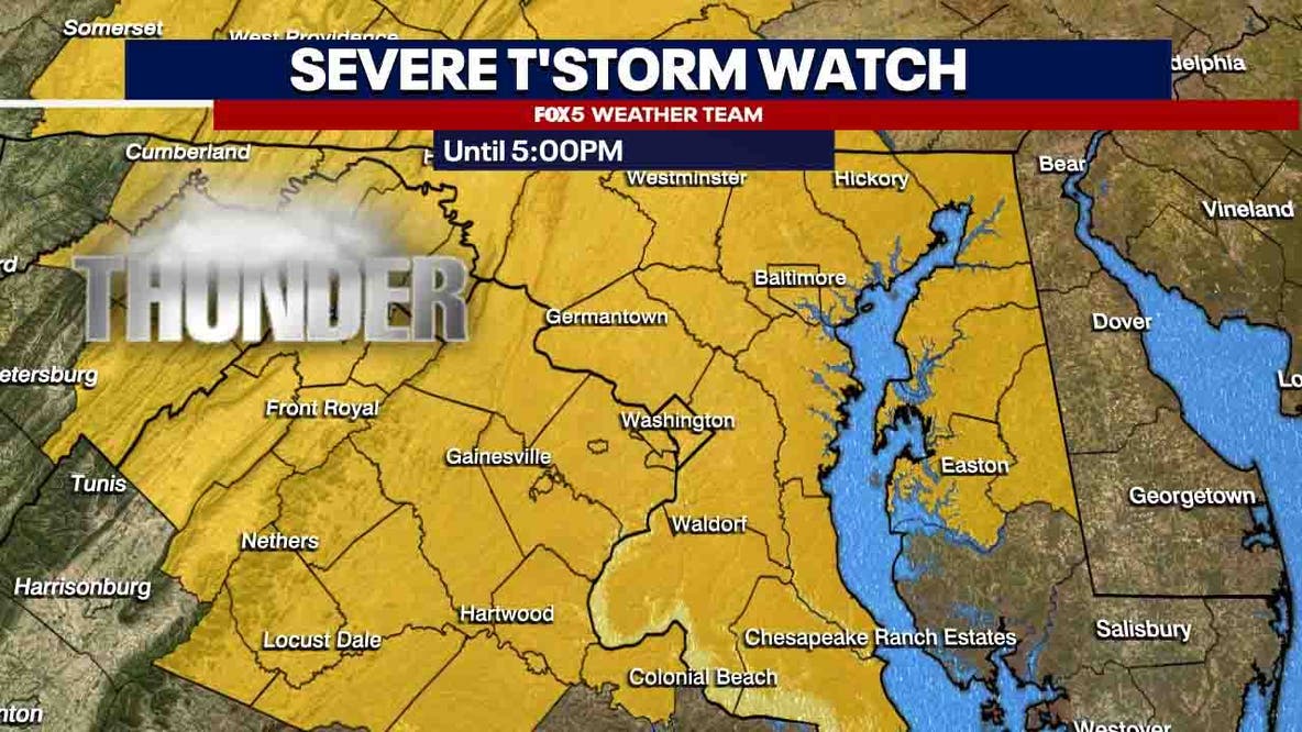 DC weather: Severe Thunderstorm Watch in effect for much of DMV; Heat Advisory for parts of Virginia