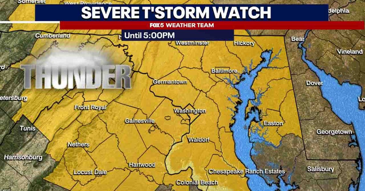 DC weather: Severe Thunderstorm Watch in effect for much of DMV; Heat Advisory for parts of Virginia