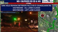 Sinkhole closes lanes, causes delays in Montgomery County