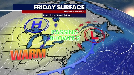 DC weather: Sunny, warm Friday with a few passing showers