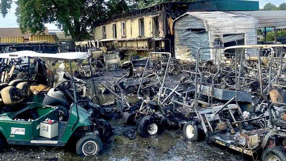 Fire damages more than 160 golf carts at Prince George's County repair shop