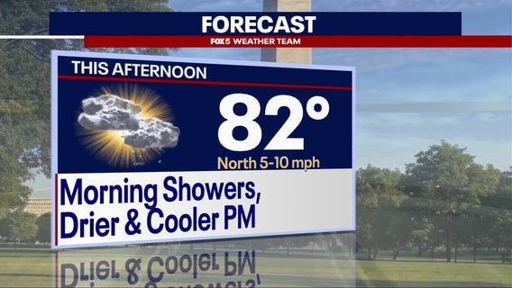 DC weather: Friday showers likely with cloudy skies and highs near 83 degrees