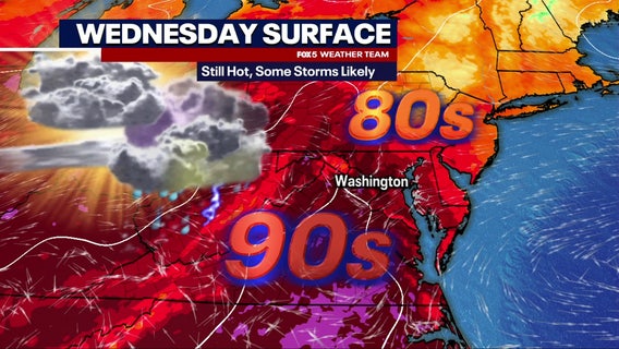 DC weather: Thunderstorms possible Wednesday as heat and humidity persist