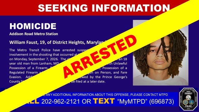 Arrest made in deadly shooting at Addison Road Metro station