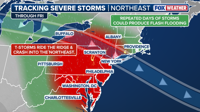 Severe storms, flash flooding threaten Northeast through Friday: Forecast timeline