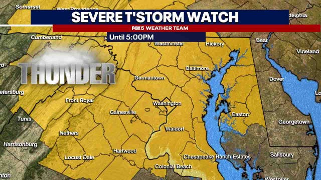 DC weather: Severe Thunderstorm Watch in effect for much of DMV; Heat Advisory for parts of Virginia