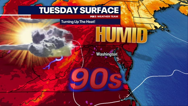 DC weather: Hot, humid with isolated storm threat Tuesday