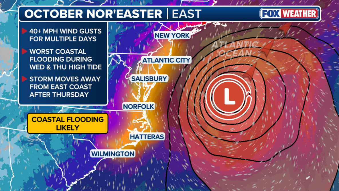 Nor'easter could become Tropical Storm Josephine as coastal flooding hits Maryland, Virginia