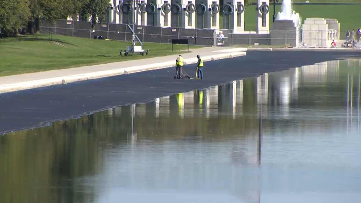 Reflecting Pool refilled after troubled renovation, vandalism allegations