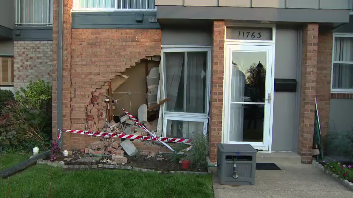Two families displaced after car crashes into Montgomery County townhouse